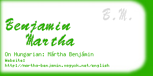 benjamin martha business card