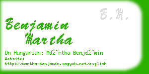 benjamin martha business card